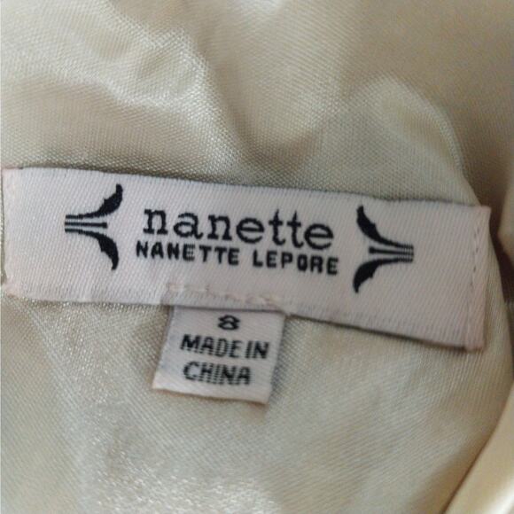 NANETTE LEPORE! GOLDEN MICRO SEQUINNED ALL STRETCH LONG SLEEVE DRESS! SZ 8 - Picture 8 of 10